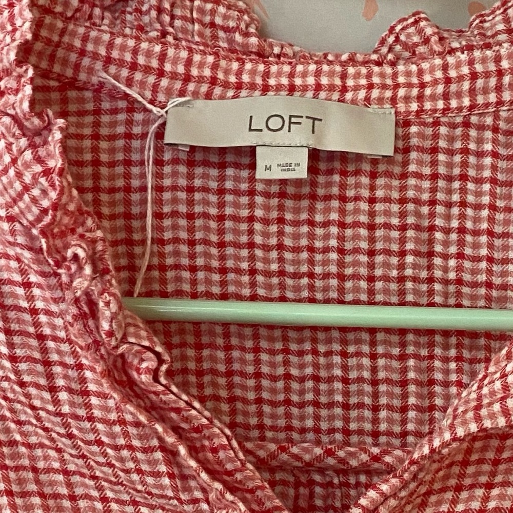 Loft Ruffle Gingham Top - Picture 7 of 7